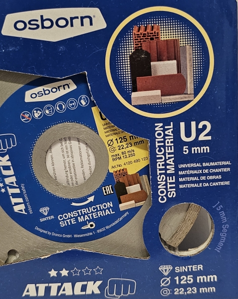 Dronco Osborn  125 mm Diamanttrennscheibe U2 - 5mm